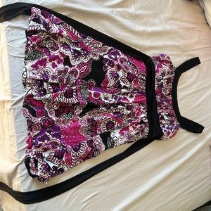 Scoop neck dress pink, purple, black, white